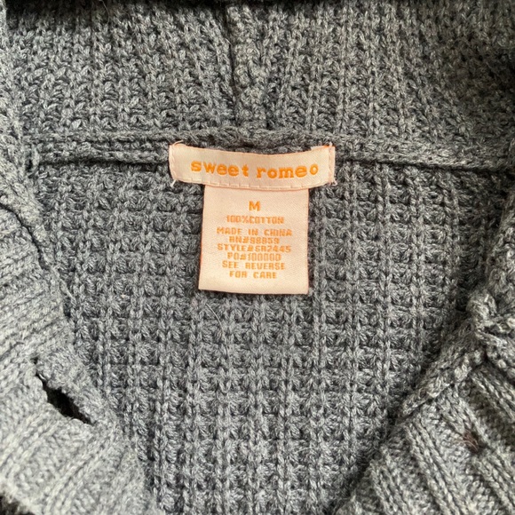 waffle knit cardigan with hood and pockets - Picture 4 of 5